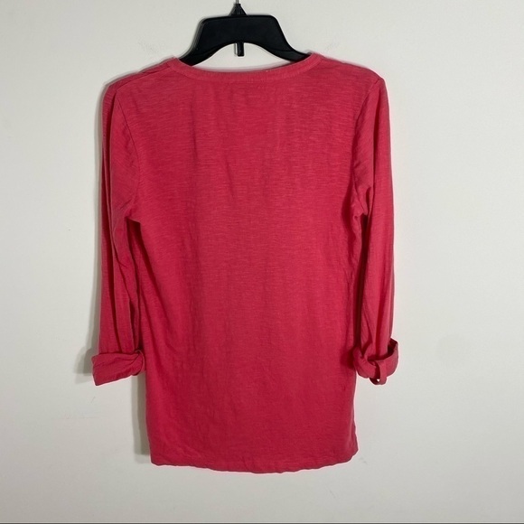 Loft Pleated Front V-neck Top Pink Women’s XS - Picture 2 of 5